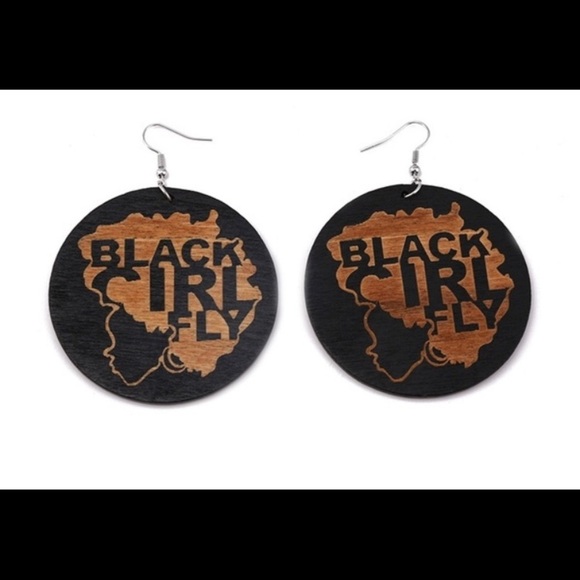 BRAND NEW‎ juneteenth Afro embossed wooden round earrings - Picture 6 of 8